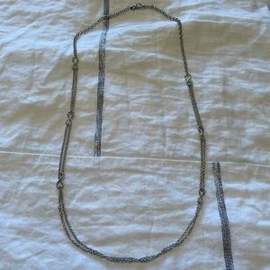 Banana Republic Infinity Drop Necklace, Silver